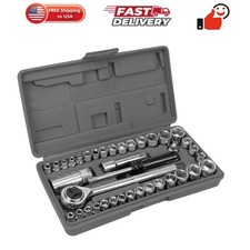 W1173 SAE/Metric 40-Piece SAE and Metric Socket Set, 1/4-Inch  3/8-Inch Drive