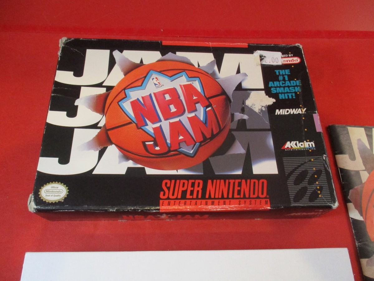 NBA Jam (Super Nintendo SNES) COMPLETE w/ Box manual game WORKS