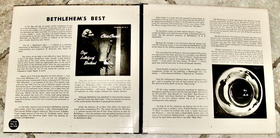 RARE 1950's Bethlehem Records: Bethlehem's Best Jazz-3 LP's / Porgy & Bess-3LP's Foto 4 de 4