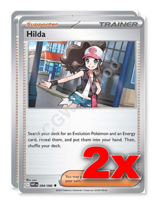 2x Hilda - SV: White Flare - 084/086 - Uncommon - Pokemon TCG Playset