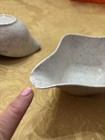 Mid-century Modern Melamine White Speckled Sugar Bowl, Creamer, And Gravy Boat — photo 5