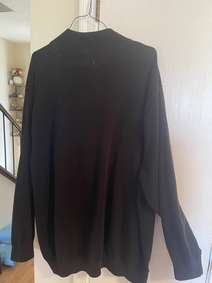 Geoffrey Beene Men's 1/4 Zip  Sweater Big & Tall Size 5XLT Black - Image 4 of 4