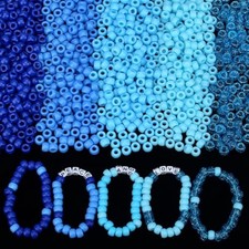 1000pcs blue pony beads bulk for bracelets making 6x9mm 5style blue po