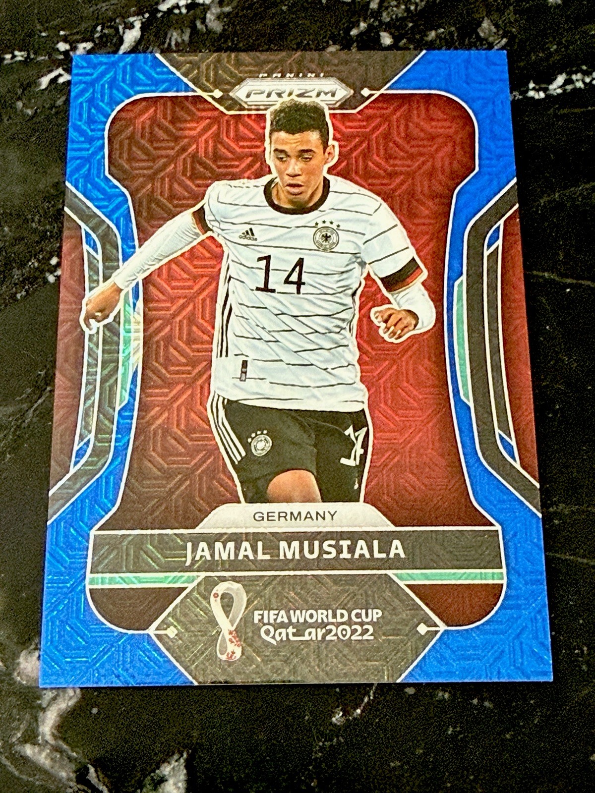 2022 Prizm Fifa World Cup Jamal Musiala Blue Mojo Parallel /75 Germany