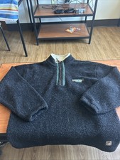 Habitat Sherpa Pullover Mens Size L Shenandoah Black 1/4 Zip
