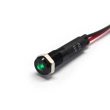 Alpinetech PLB8MS 8mm  12V LED Signal Indicator Dash Light Black Bezel