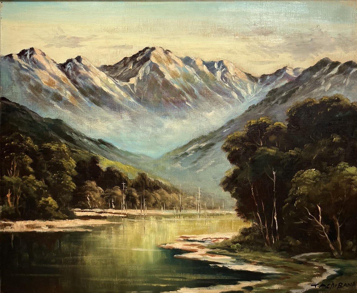 KAORU TACHIBANA JAPAN RIVER MOUNTAINS LANDSCAPE VINTAGE JAPANESE