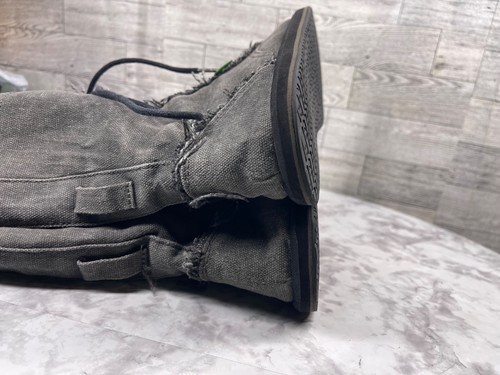 Sanuk Boots Women 8M Stevie Shoes Gray Canvas mid Calf Boho Festival Sidewalk - Picture 13 of 18