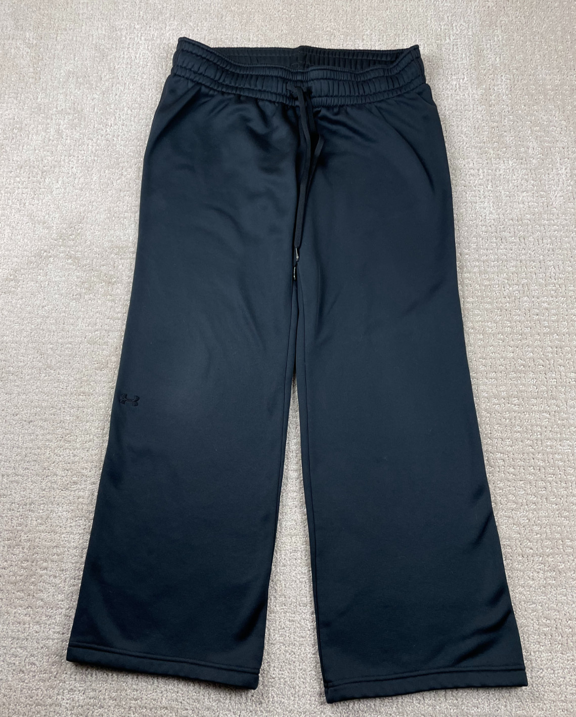 Y2K Under Armour Sweatpants Mens L? Black Fleece Coldgear Wide Leg Baggy Skater