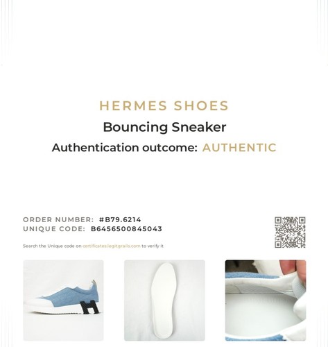Hermes Bouncing Sneakers In Blue Clair - Women's Size EU 38 (H251100Z CB380) - Picture 11 of 11