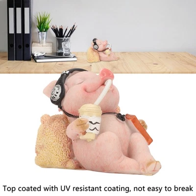 Pig Statue Mini Funny Pig Statue Resin Material For Shelf - image 1 of 4
