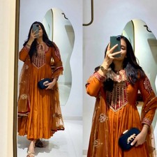 New Beautiful Heavy Georgette Anarkali Suit With Net Dupatta For Women