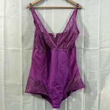Amoureuse Teddy Sheer Bodysuit Purple Lingerie 30/32 3X Sexy Shape Wear