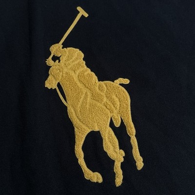 Polo Ralph Lauren Black Gold Chenille Big Pony Fleece Hoodie Men's