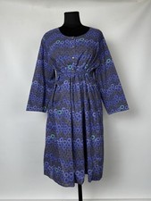Gudrun Sjoden Geometric Floral Multicolour Lace Warp Button Dress Tunic Size M