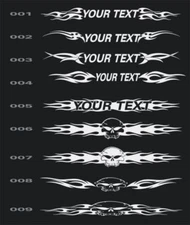 fits Ford F350 custom windshield decal graphic flames skulls