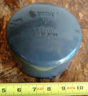 Spears 4'' PVCI Cap SOC  Schedule 40 D2466 JCK2 NSF Part # 447-040 6UXN9 USA NEW