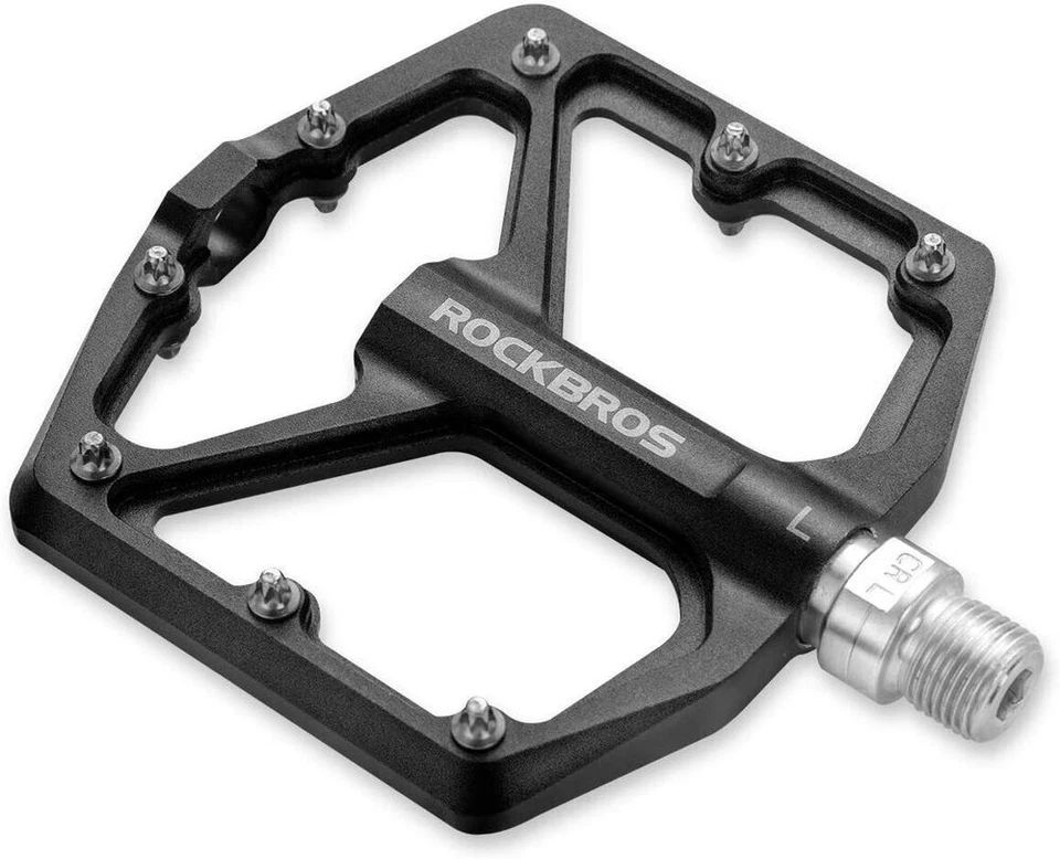 Pédales de vélo en aluminium antidérapantes, plateforme plate de 9/16" pour VTT - Photo 2/4