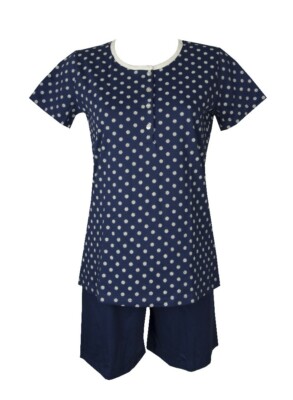 SG Damen Pyjama Kurzarm kurze Hose Seraphimenkragen SPINNE Artikel D88