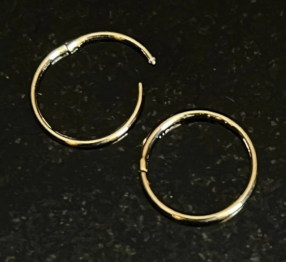 1 pieza Anillo de segmento con bisagras de oro macizo de 14kt Anillo de nariz de tabique Hélice Cartílago Clicker Foto 4 de 4