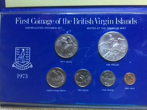 1973 FIRST COINAGE OF THE BRITISH VIRGIN ISLANDS COIN SET FRANKLIN MINT SPECIMEN - Picture 2 of 11