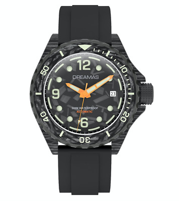 Dreamas Glow In The Dark Automatic 44mm Watch, 500M Waterproof, D0382G3, NIB