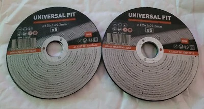 Lot De 10 Disques De Coupe Métal/inox - 125x1x22.2mm - Universal Fit - Neuf - Photo 1/3