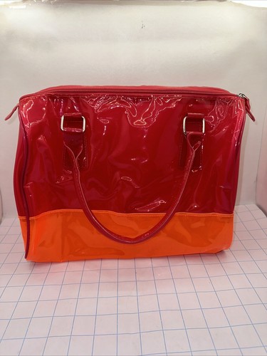 Vintage 80s 90s neon pink and orange opaque bag Retro Hand Bag Purse