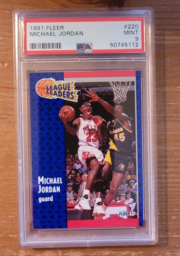 1991 Fleer #220 Michael Jordan League Leaders PSA 9 Chicago Bulls
