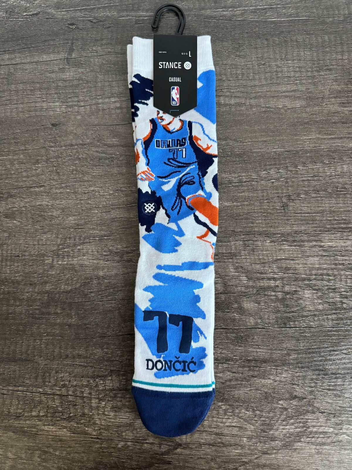 Stance x NBA Dallas Mavericks LUKA DONCIC Paint Luka Crew Socks Men's LARGE 9-13