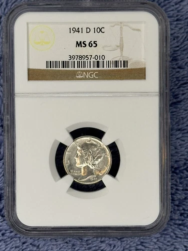 1941-D MERCURY DIME NGC MS65