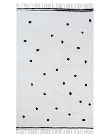 Moderner Baumwollteppich Mit Schwarzen Punkten Und Streifen Rechteckig 140X200 C