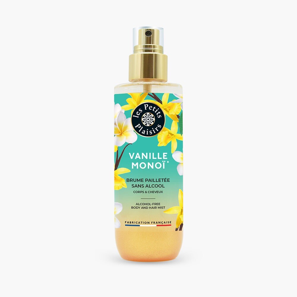 Brume pailletée corps et cheveux pour hydrater et illuminer les peaux ternes
