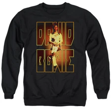 David Bowie Perched Crewneck Sweatshirt Licensed Rock Music Band Black