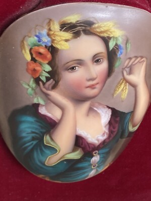 Antique Painting On Convex Porcelain? Very Well Painted  Beautiful Known Artist?