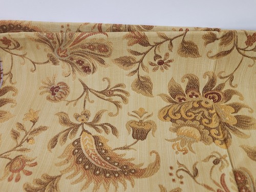 3yds Gold Tone on Tone Wine Decorator's Upholstery Heavy Fabric Jacobean - Picture 3 of 6