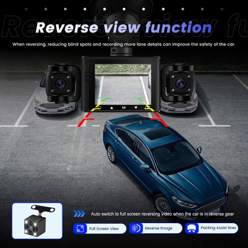 Dashcam 4 canali 360° panorama 1080P visione notturna telecamera auto visione notturna monitor parcheggio - Foto 10 di 22