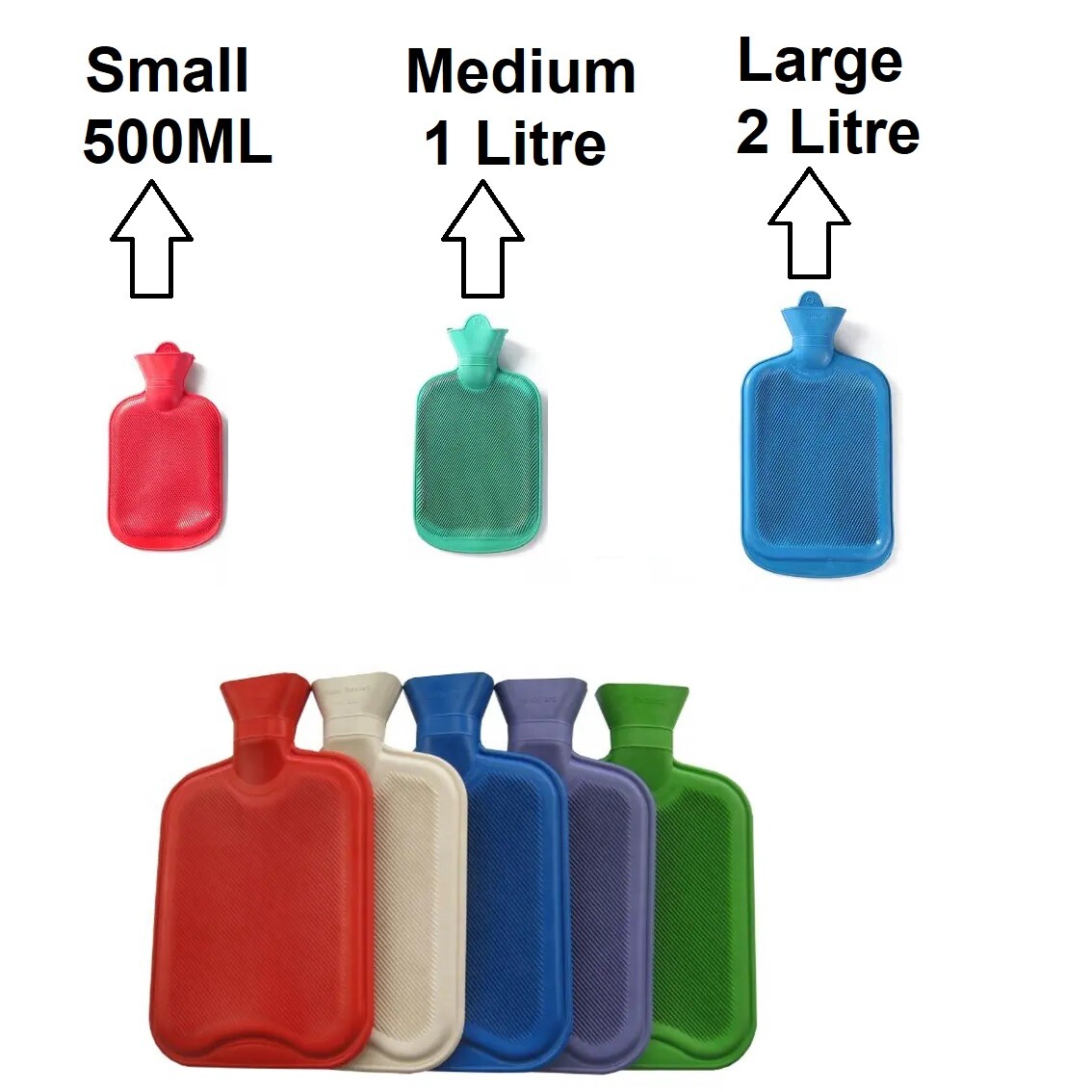 New Large Hot Water Bottle Natural Rubber Warmer 500ML 1 2L litre eBay