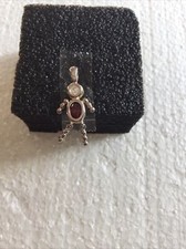 Little Boy Charm Pendant Garnet CZ January Birthstone 925 Silver