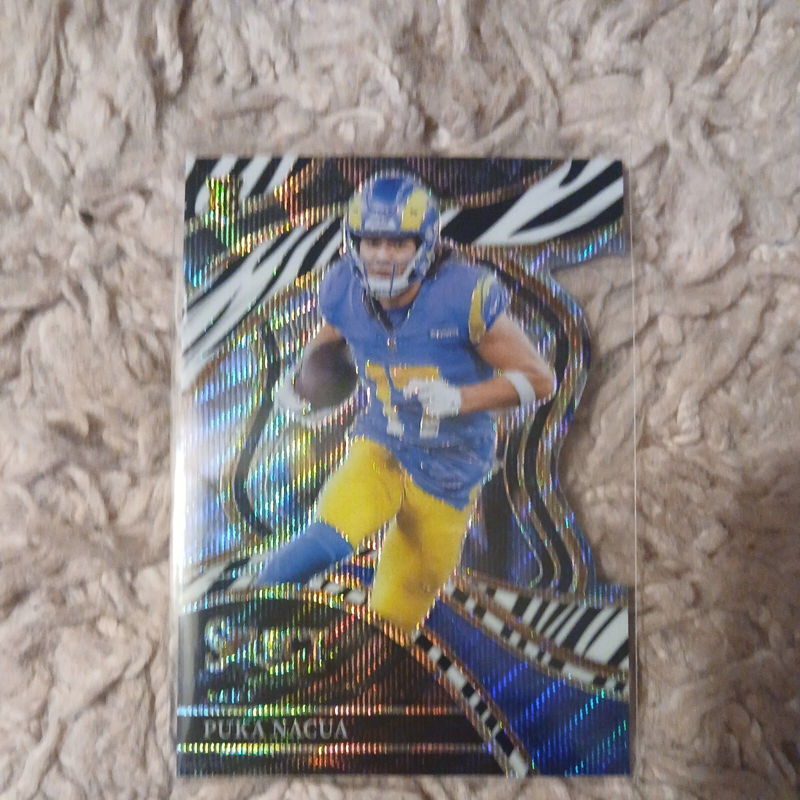 CASE HIT 2023 Panini Select Club Level Zebra Prizm Die-Cut Puka Nacua RC