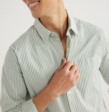 Free Assembly Men's Cotton Poplin Shirt with Long Sleeves, Size:L