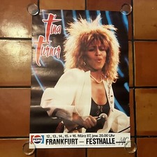 1987 Tina Turner UK Pepsi Tour Frankfurt Festival Promo Original Poster 23x33”