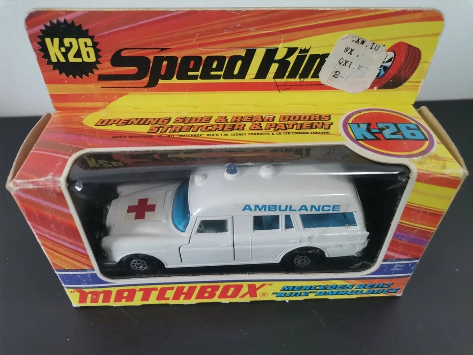 MATCHBOX SPEED KINGS K-26 MERCEDES BENZ BINZ AMBULANCE - Immagine 4 di 4