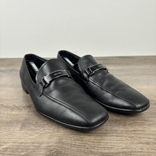 Prada Mens 9 US Logo Loafers Black Slip On 4D2823 Shoes Made In Italy NO BOX