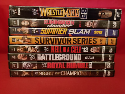 WWE 2013 - Lot of 8 Wrestling DVDs - WrestleMania 29  Royal Rumble Hell in Cell