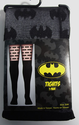 DC Comics Batman All Over Logo Sheer Tights Size S/M NWT