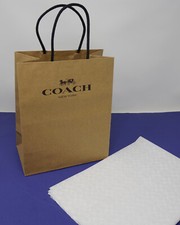 New Coach Logo Gift Shopping Paper Bag 8" X 10" X 4.5"  Tissue Paper