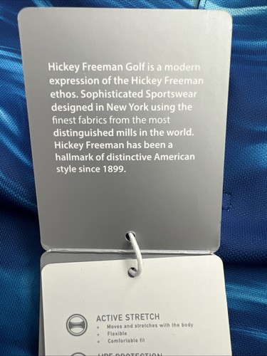 Hickey Freeman Vortex Tech Pique Golf Polo Men's Small Blue Performance UPF - Picture 7 of 10