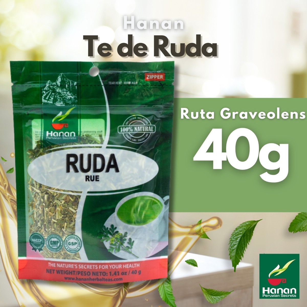 Te de Ruda 40g - Rue Loose Leaf Tea for Relaxation & Well-Being