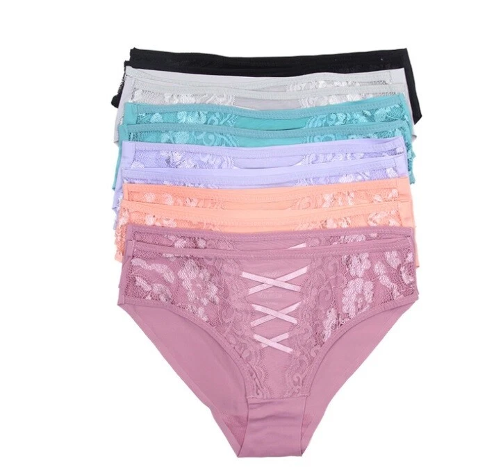 B16 BELLA Negro Púrpura Teal Naranja Sexy Encaje Frente Sissy Bikini Bragas L XL Foto 4 de 4